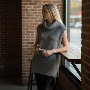 Elan Charcoal Cowl Neck Sweater